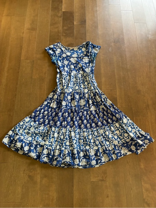 Soft Surroundings Dresses & Skirts - Soft Surroundings Block Print Floral Tiered Midi Dress